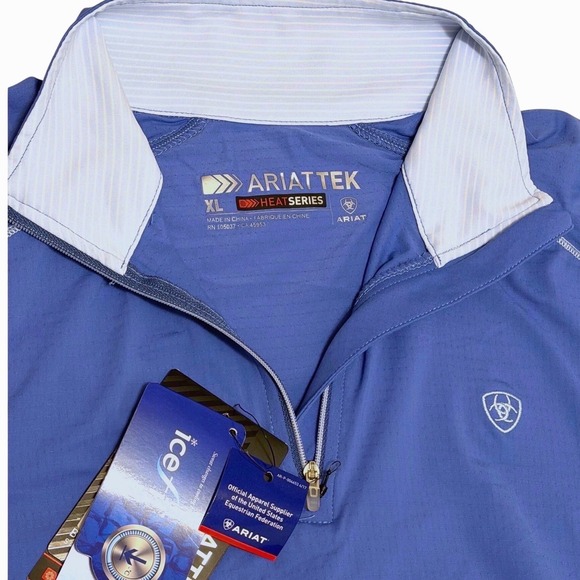 Ariat Tops - Ariat Womens Tri Factor 1/4 Zip Baselayer Blue Saga Heat Series Icefil XL NWT